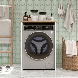 Hanah Home Armario para Lavadora Nord - ND10-SW Blanco y Roble